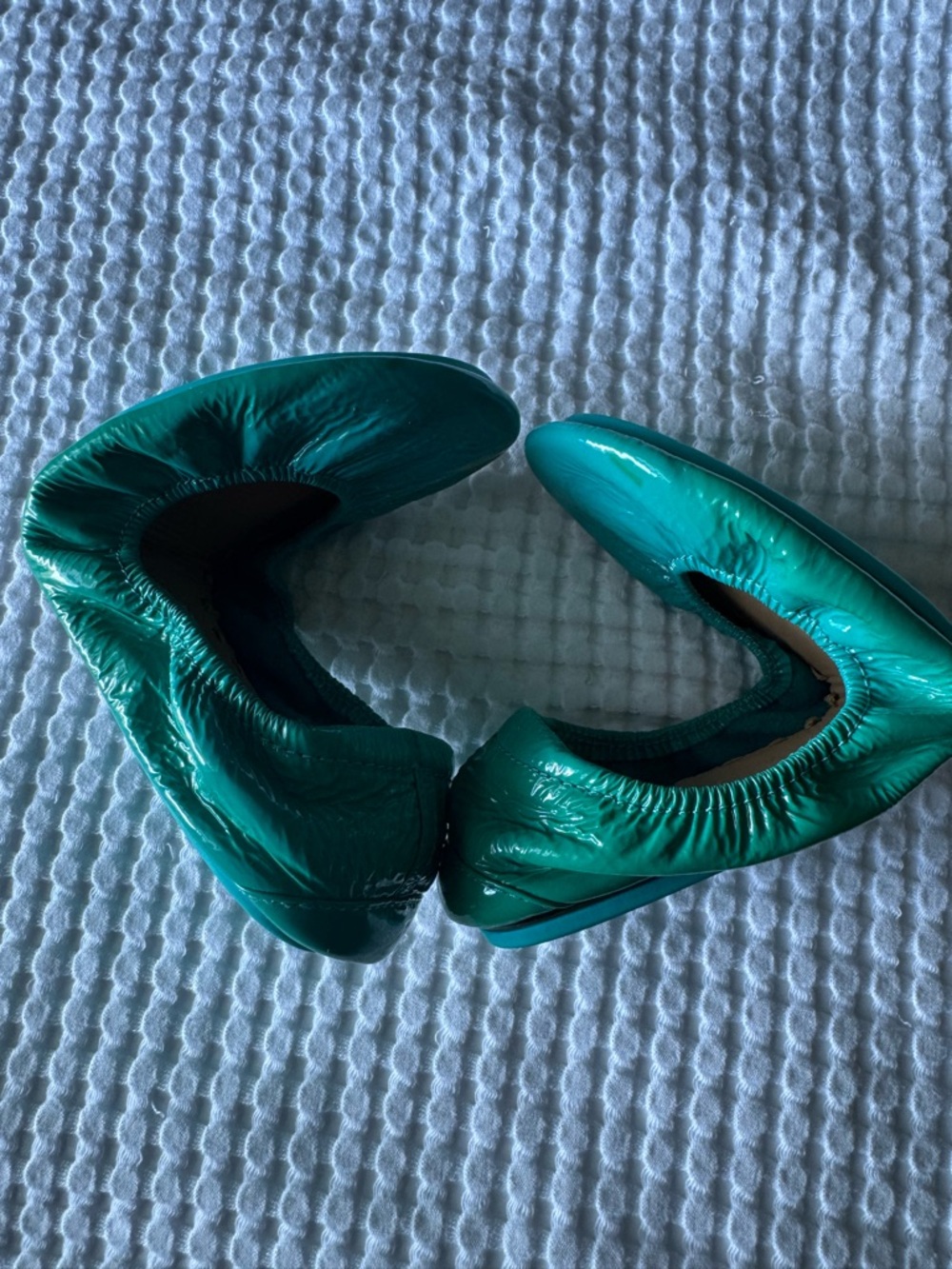 Tieks Teal Foldable Ballet Flats - Picture 6 of 12